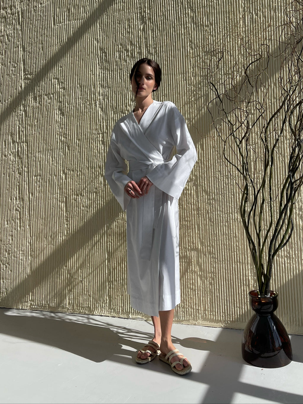 Лляна сукня-кімоно