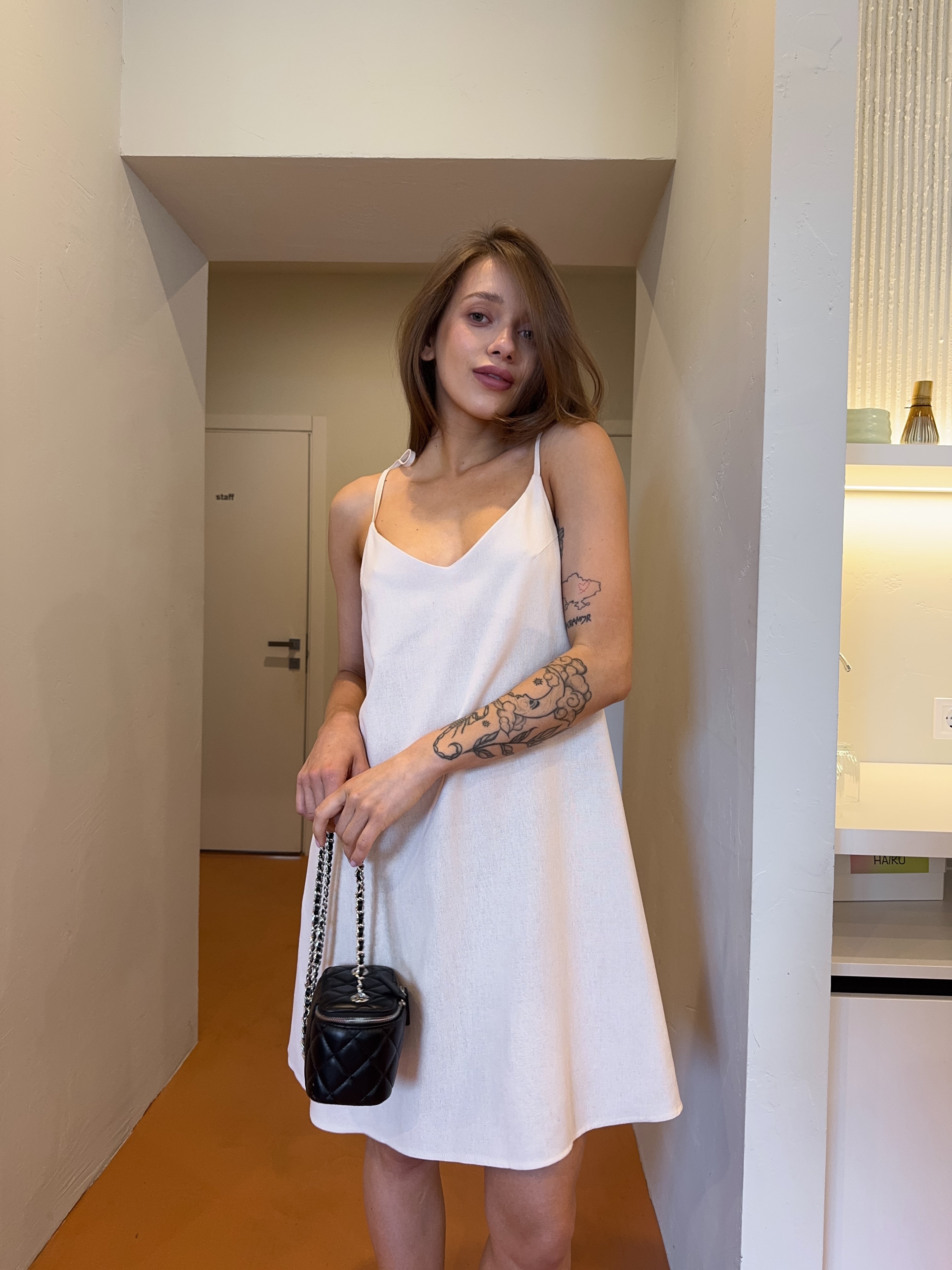 Лляний сарафан на зав'язках mini