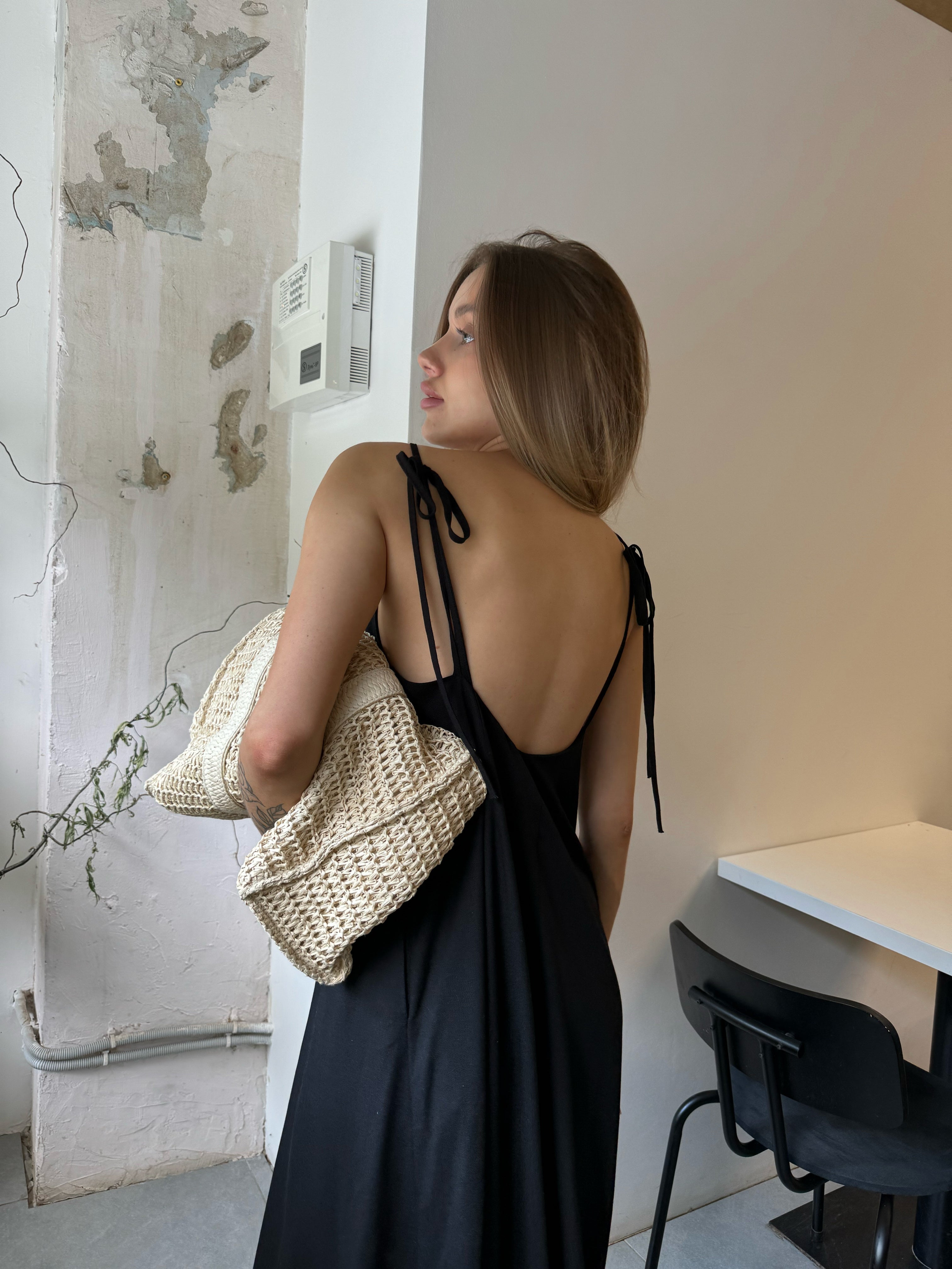 Лляний сарафан на зав'язках maxi