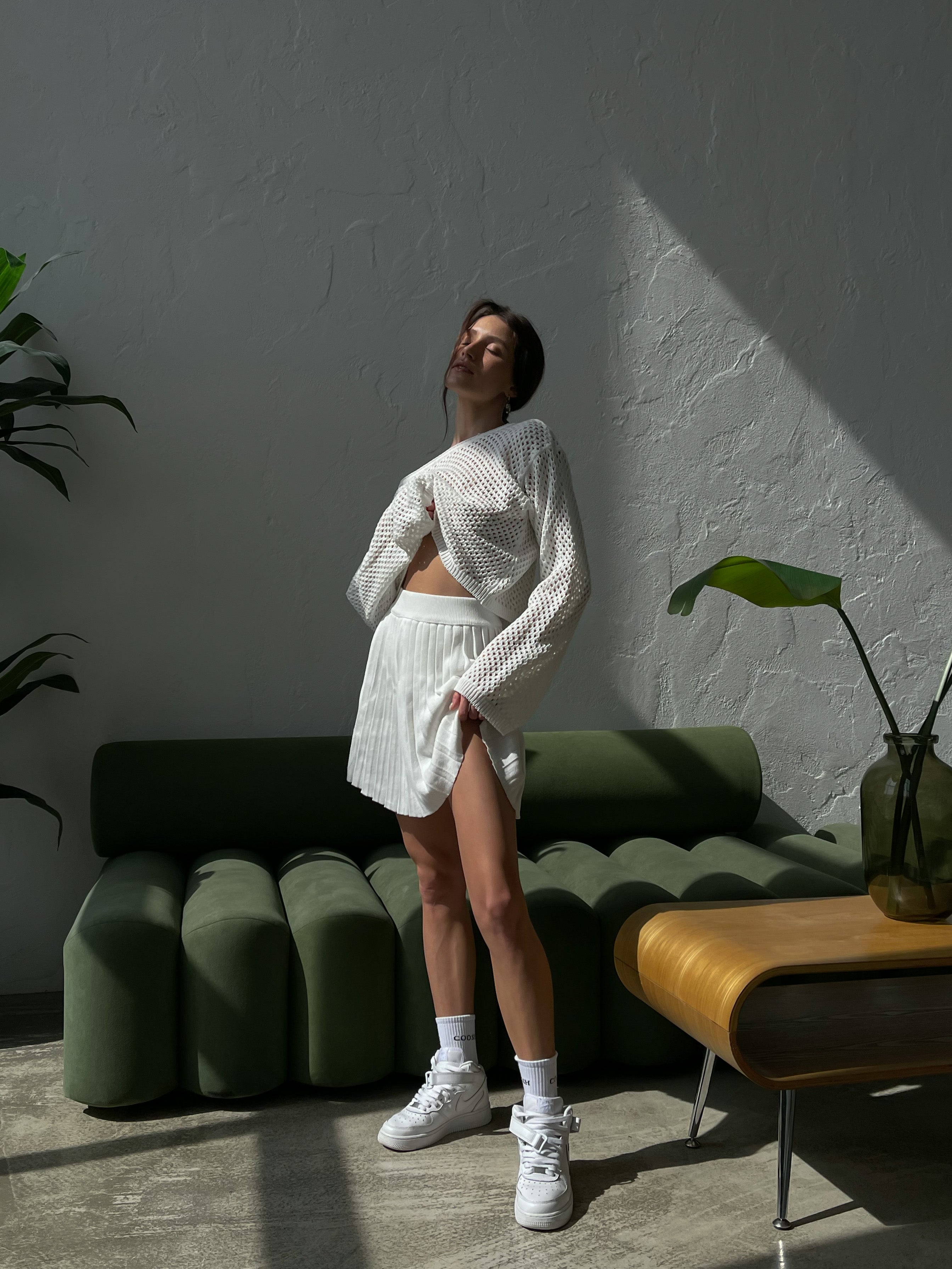 В'язана спідниця плісе