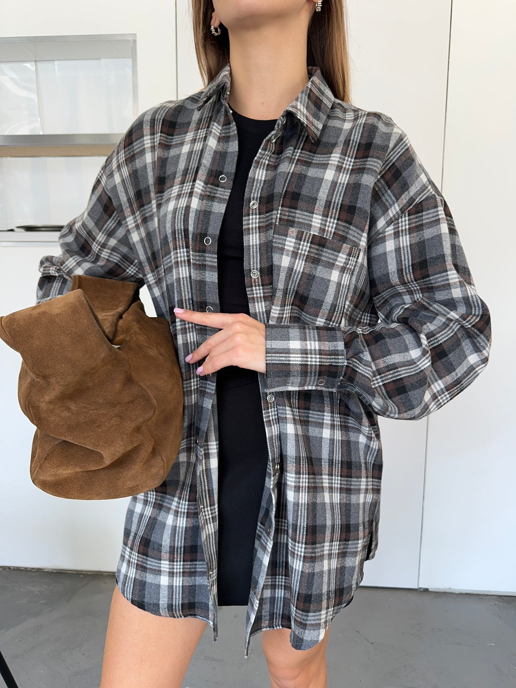 Сорочка в клітинку фланель