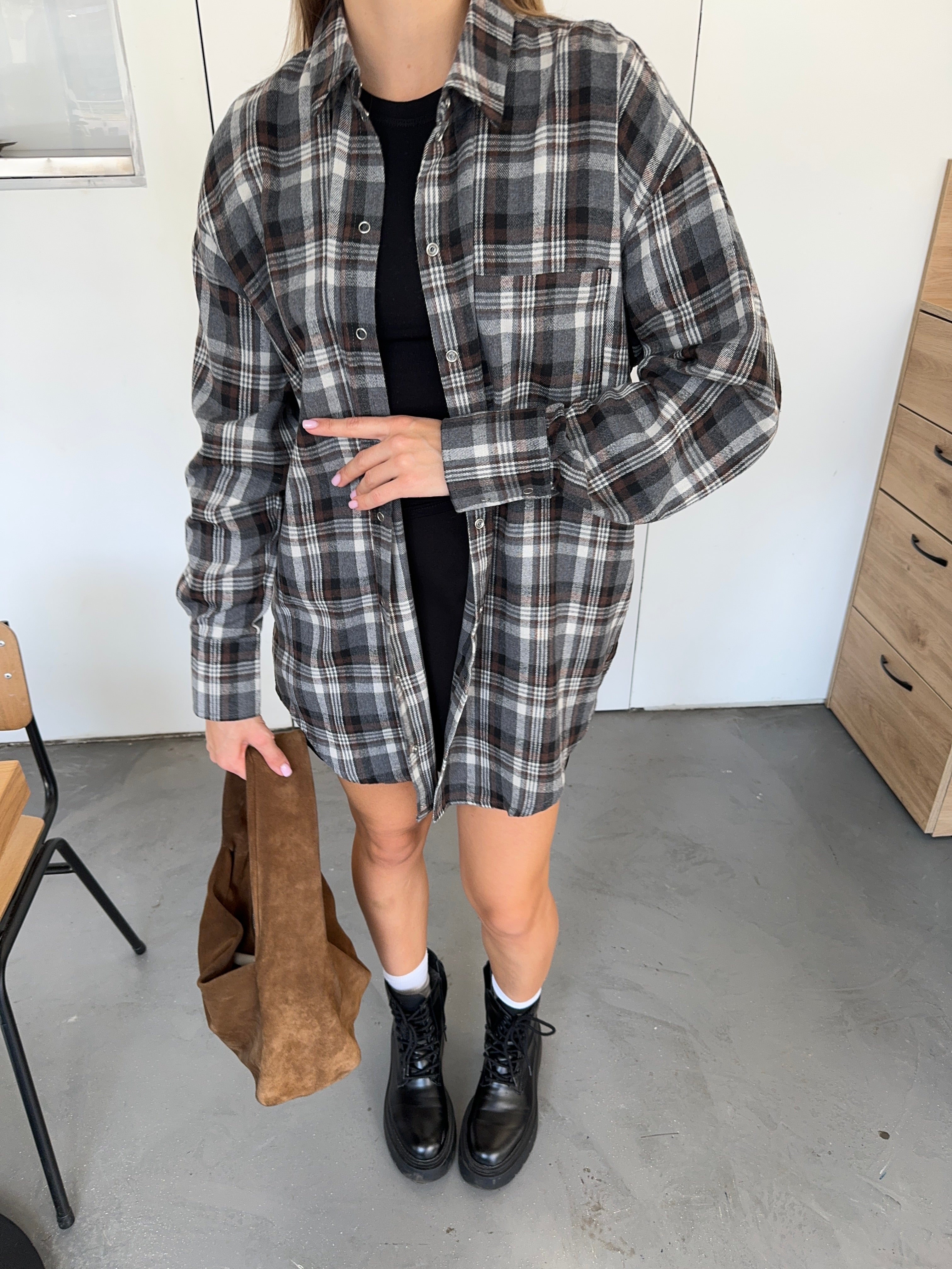 Сорочка в клітинку фланель