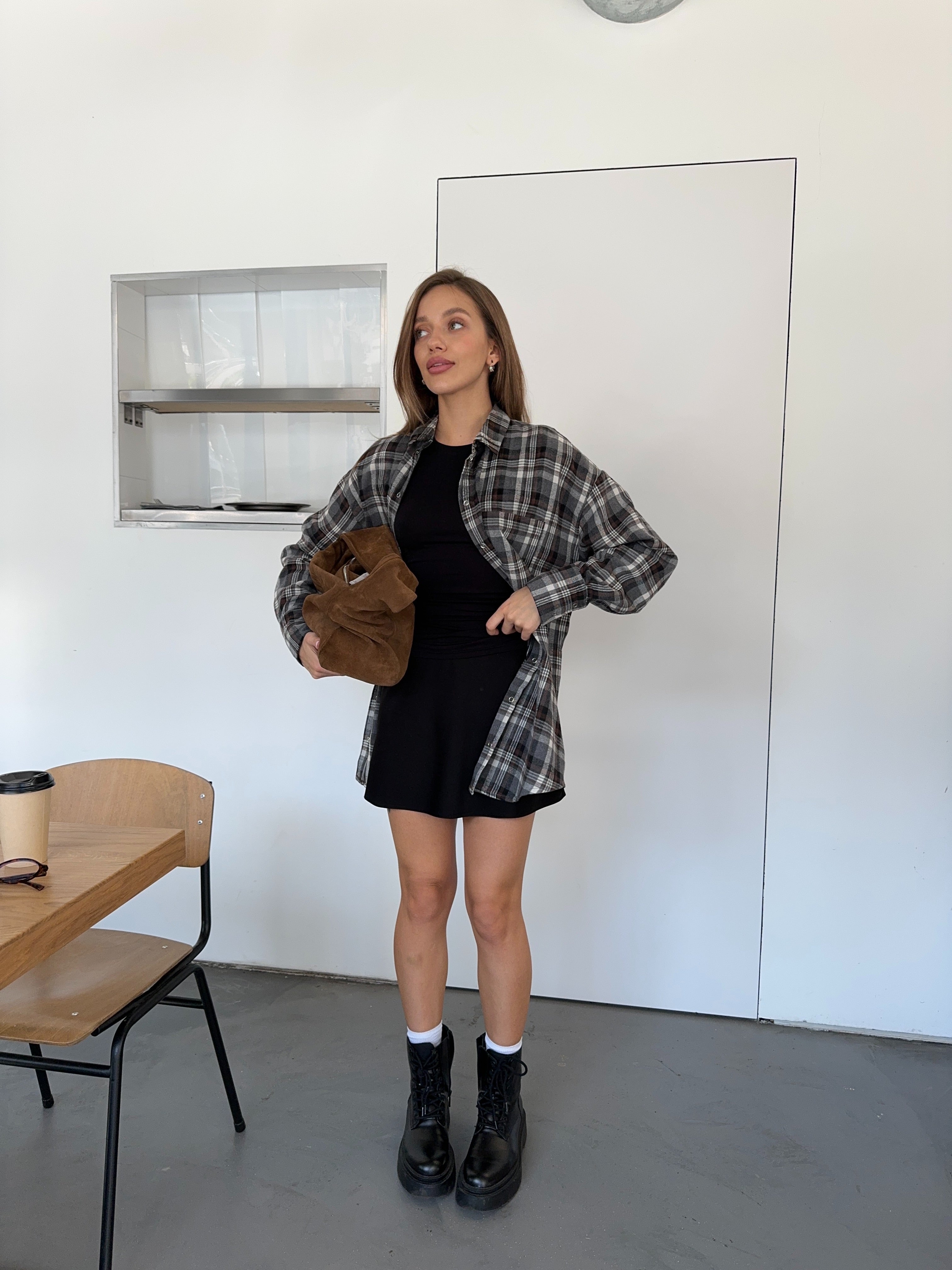 Сорочка в клітинку фланель